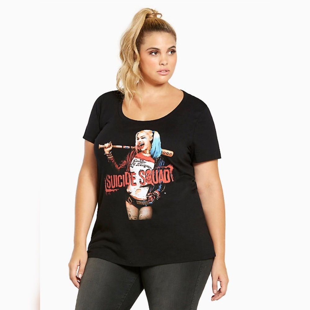 Torrid Harley Quinn Black Scoop Tee